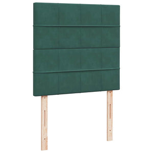 Κρεβάτι Boxspring με Στρώμα Σκούρο Πράσινο 100x200εκ. Βελούδινο