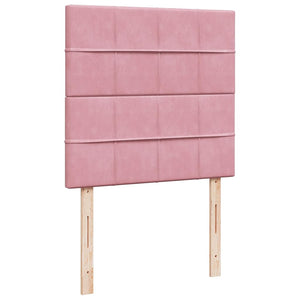 Κρεβάτι Boxspring με Στρώμα Ροζ 100x200 εκ. Βελούδινο - Pakobazaar