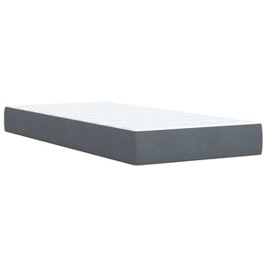 Κρεβάτι Boxspring με Στρώμα Σκούρο Γκρι 100x200 εκ. Βελούδινο - Pakobazaar
