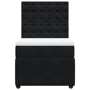 Κρεβάτι Boxspring με Στρώμα Μαύρο 100x200 εκ. Βελούδινο