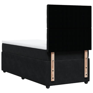 Κρεβάτι Boxspring με Στρώμα Μαύρο 100x200 εκ. Βελούδινο
