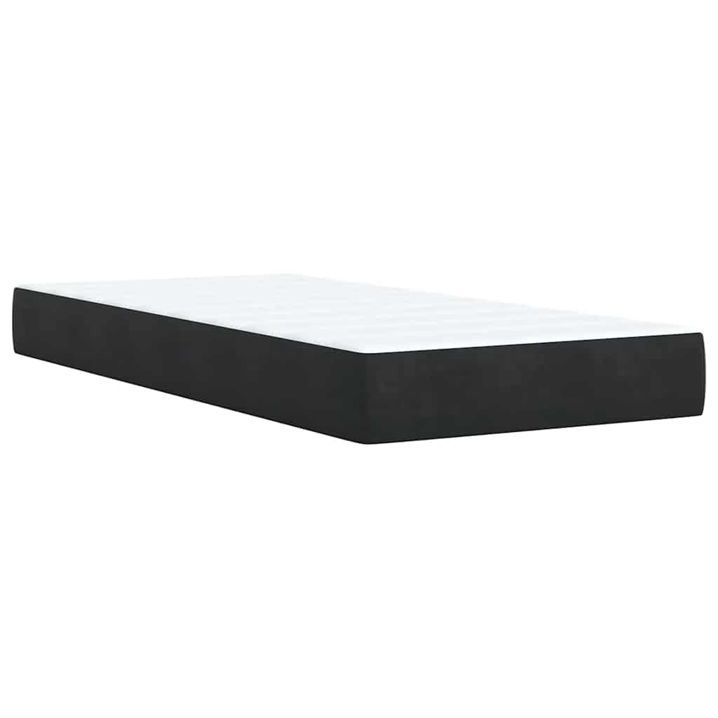 Κρεβάτι Boxspring με Στρώμα Μαύρο 100x200 εκ. Βελούδινο