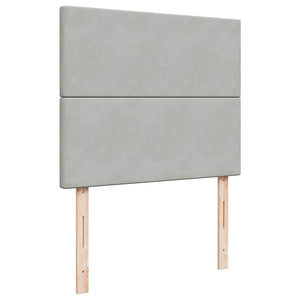 Κρεβάτι Boxspring με Στρώμα Ανοιχτό Γκρι 120x190 εκ. Βελούδινο