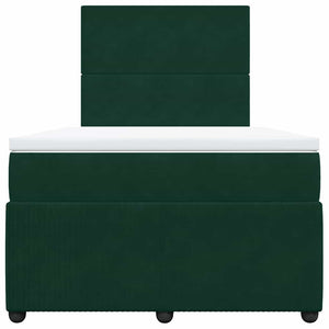 Κρεβάτι Boxspring με Στρώμα Σκούρο Πράσινο 120x190εκ. Βελούδινο - Pakobazaar
