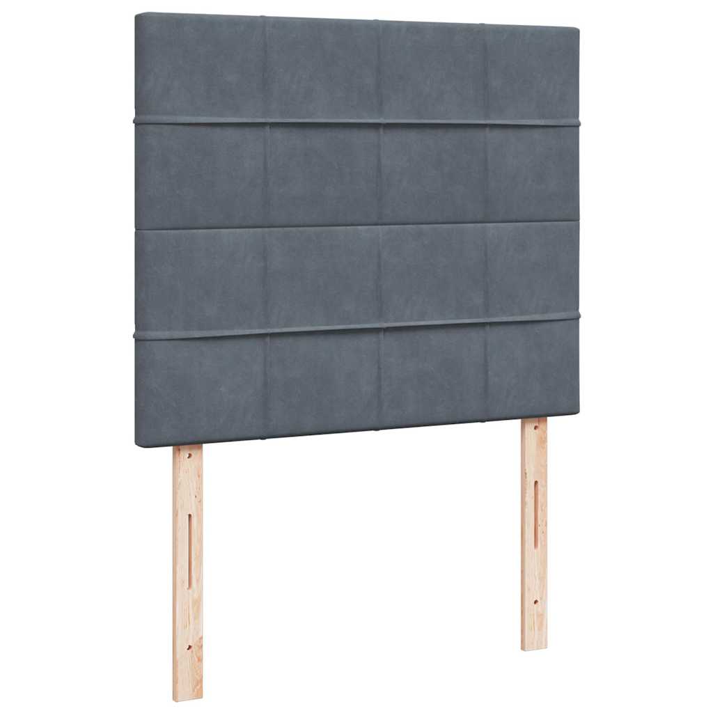 Κρεβάτι Boxspring με Στρώμα Σκούρο Γκρι 120x190 εκ. Βελούδινο