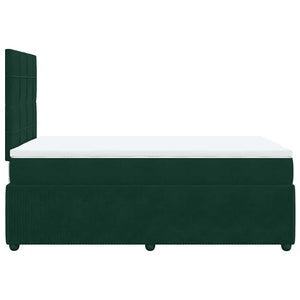 Κρεβάτι Boxspring με Στρώμα Σκούρο Πράσινο 120x190εκ. Βελούδινο - Pakobazaar