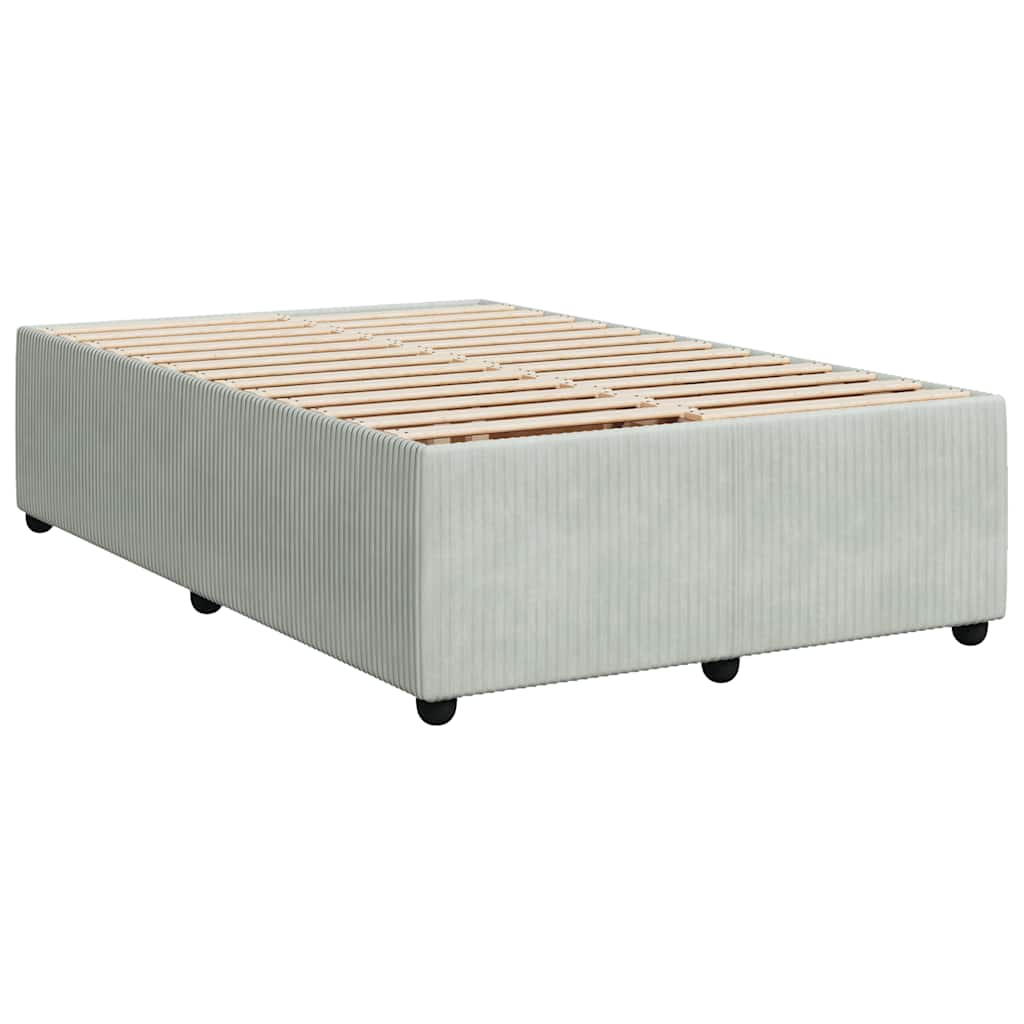 Κρεβάτι Boxspring με Στρώμα Ανοιχτό Γκρι 120x190 εκ. Βελούδινο - Pakobazaar