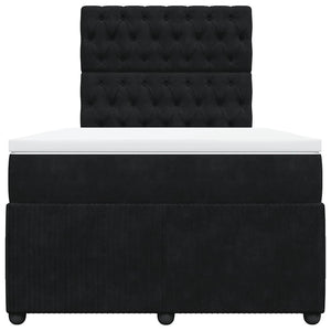 Κρεβάτι Boxspring με Στρώμα Μαύρο 120x190 εκ. Βελούδινο - Pakobazaar