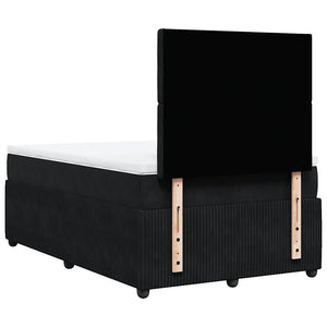 Κρεβάτι Boxspring με Στρώμα Μαύρο 120x190 εκ. Βελούδινο