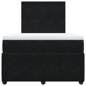 Κρεβάτι Boxspring με Στρώμα Μαύρο 120 x 200 εκ. Βελούδινο