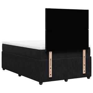Κρεβάτι Boxspring με Στρώμα Μαύρο 120 x 200 εκ. Βελούδινο