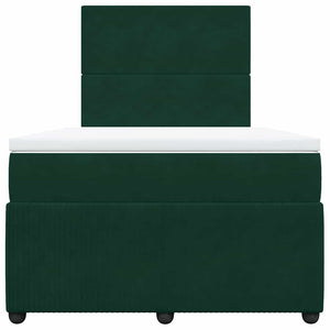 Κρεβάτι Boxspring με Στρώμα Σκούρο Πράσινο 120x200εκ. Βελούδινο - Pakobazaar