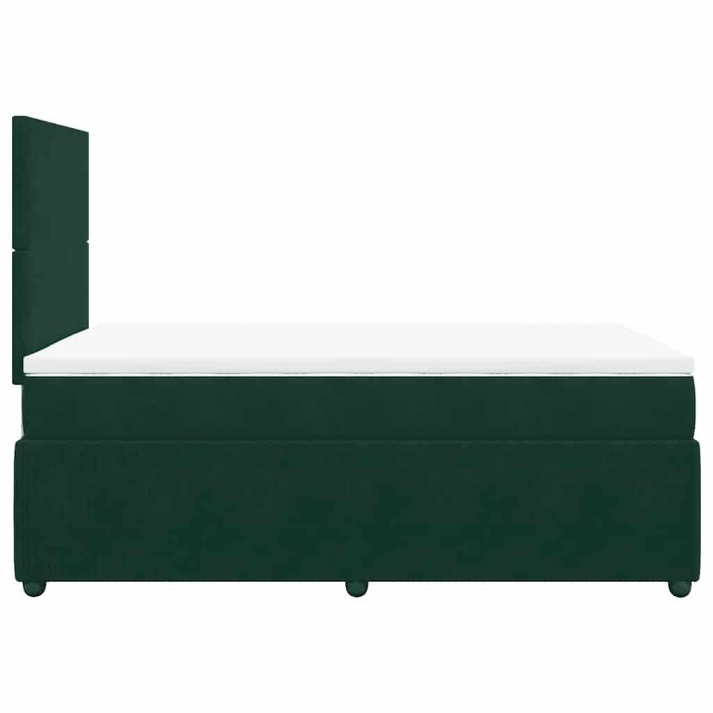 Κρεβάτι Boxspring με Στρώμα Σκούρο Πράσινο 120x200εκ. Βελούδινο - Pakobazaar