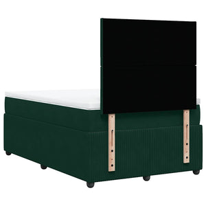 Κρεβάτι Boxspring με Στρώμα Σκούρο Πράσινο 120x200εκ. Βελούδινο - Pakobazaar