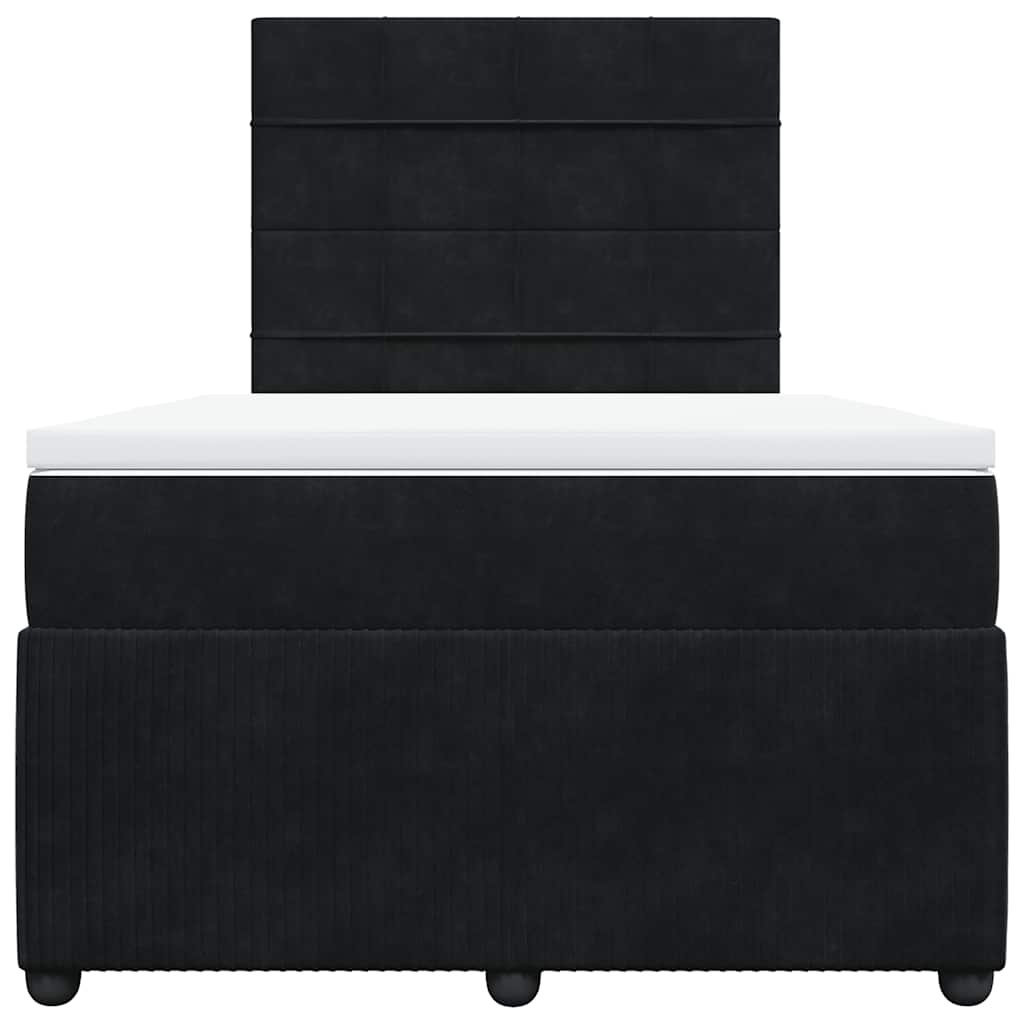 Κρεβάτι Boxspring με Στρώμα Μαύρο 120 x 200 εκ. Βελούδινο - Pakobazaar
