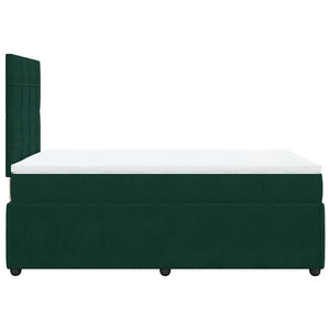 Κρεβάτι Boxspring με Στρώμα Σκούρο Πράσινο 120x200εκ. Βελούδινο - Pakobazaar