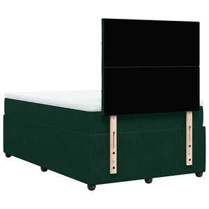 Κρεβάτι Boxspring με Στρώμα Σκούρο Πράσινο 120x200εκ. Βελούδινο - Pakobazaar