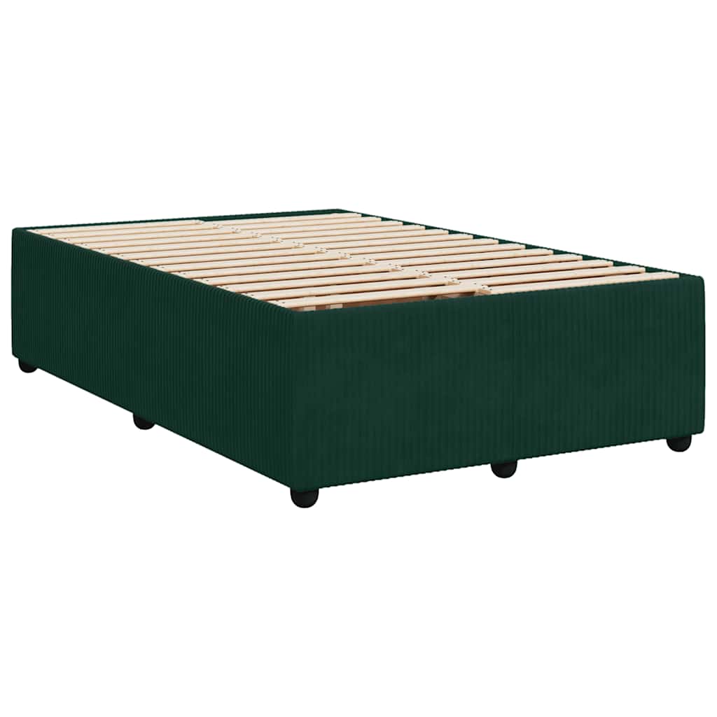 Κρεβάτι Boxspring με Στρώμα Σκούρο Πράσινο 120x200εκ. Βελούδινο - Pakobazaar