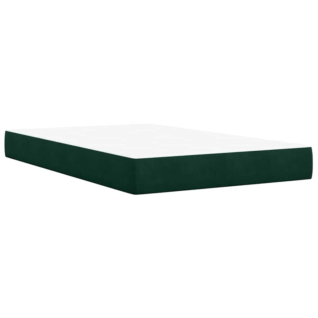 Κρεβάτι Boxspring με Στρώμα Σκούρο Πράσινο 120x200εκ. Βελούδινο - Pakobazaar