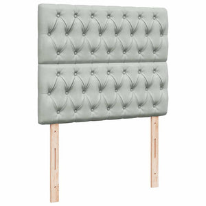 Κρεβάτι Boxspring με Στρώμα Ανοιχτό Γκρι 120x200 εκ. Βελούδινο - Pakobazaar