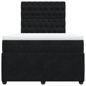 Κρεβάτι Boxspring με Στρώμα Μαύρο 120 x 200 εκ. Βελούδινο