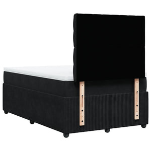 Κρεβάτι Boxspring με Στρώμα Μαύρο 120 x 200 εκ. Βελούδινο