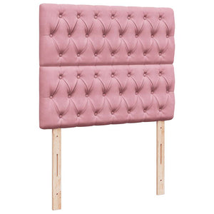 Κρεβάτι Boxspring με Στρώμα Ροζ 120x200 εκ. Βελούδινο - Pakobazaar