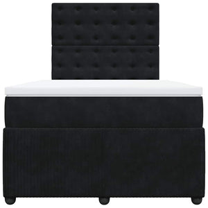 Κρεβάτι Boxspring με Στρώμα Μαύρο 120 x 200 εκ. Βελούδινο