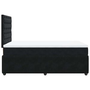Κρεβάτι Boxspring με Στρώμα Μαύρο 120 x 200 εκ. Βελούδινο