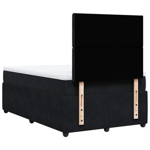 Κρεβάτι Boxspring με Στρώμα Μαύρο 120 x 200 εκ. Βελούδινο