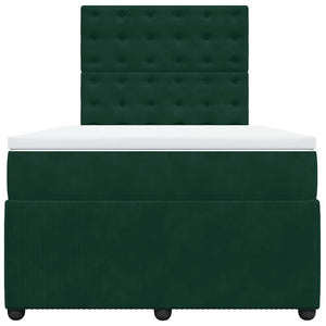 Κρεβάτι Boxspring με Στρώμα Σκούρο Πράσινο 120x200εκ. Βελούδινο - Pakobazaar