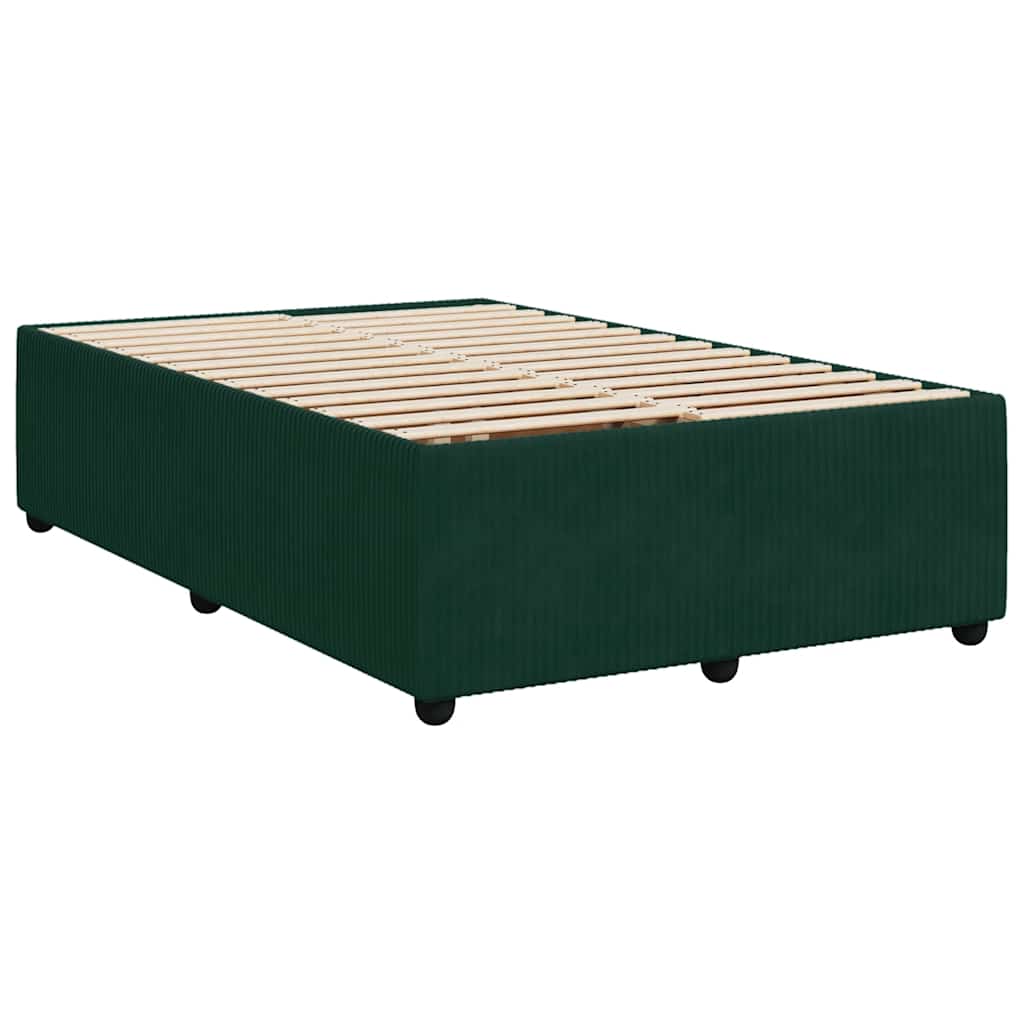 Κρεβάτι Boxspring με Στρώμα Σκούρο Πράσινο 120x200εκ. Βελούδινο - Pakobazaar