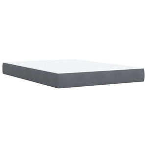 Κρεβάτι Boxspring με Στρώμα Σκούρο Γκρι 140x190 εκ. Βελούδινο - Pakobazaar