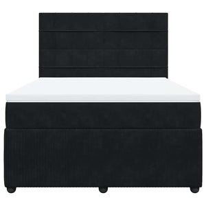 Κρεβάτι Boxspring με Στρώμα Μαύρο 140x190 εκ. Βελούδινο - Pakobazaar