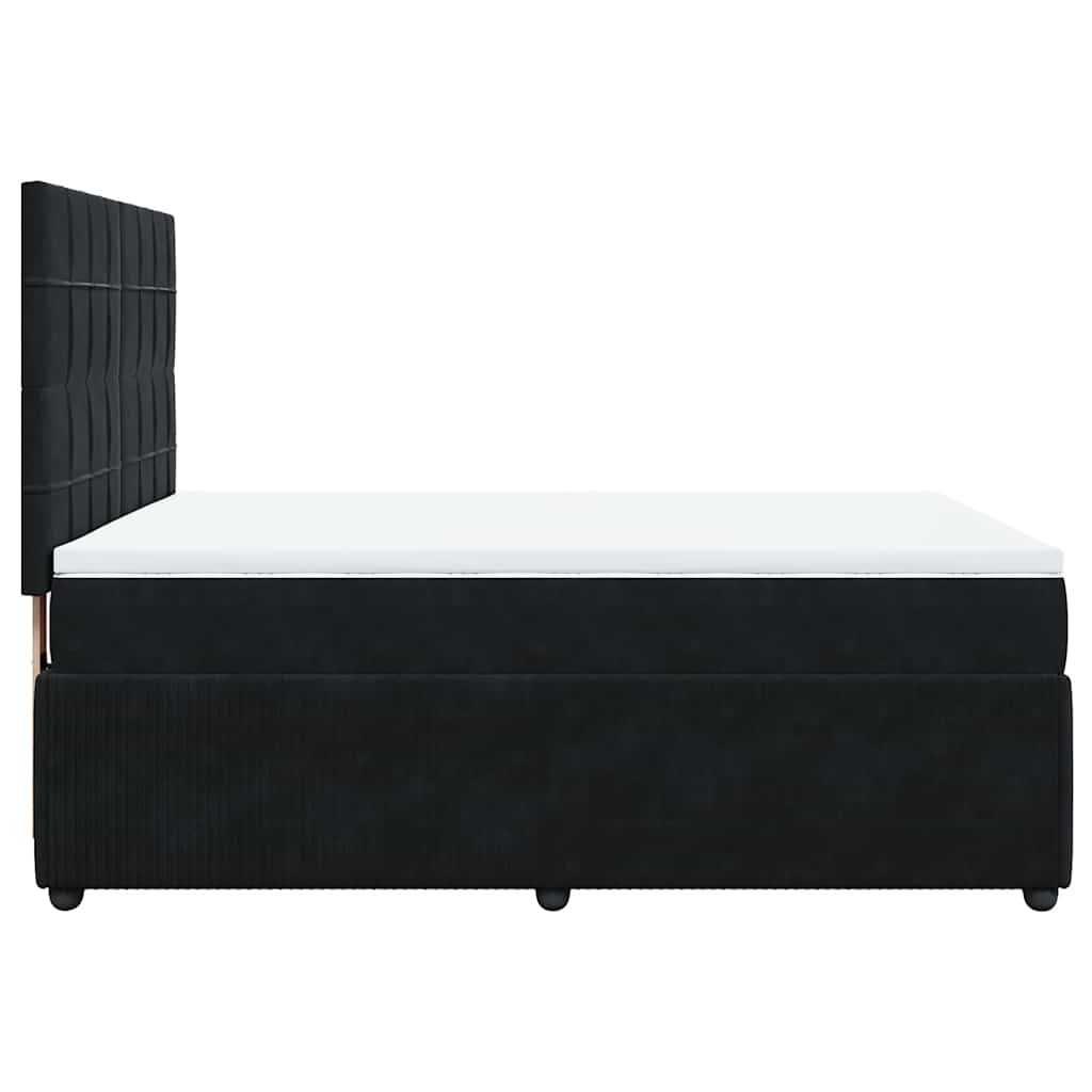 Κρεβάτι Boxspring με Στρώμα Μαύρο 140x190 εκ. Βελούδινο - Pakobazaar