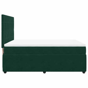 Κρεβάτι Boxspring με Στρώμα Σκούρο Πράσινο 140x190εκ. Βελούδινο