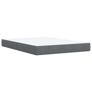 Κρεβάτι Boxspring με Στρώμα Σκούρο Γκρι 140x190 εκ. Βελούδινο