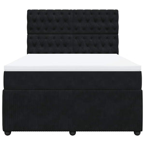 Κρεβάτι Boxspring με Στρώμα Μαύρο 140x190 εκ. Βελούδινο - Pakobazaar