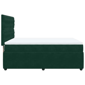 Κρεβάτι Boxspring με Στρώμα Σκούρο Πράσινο 140x190εκ. Βελούδινο