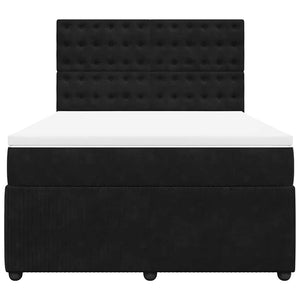 Κρεβάτι Boxspring με Στρώμα Μαύρο 140x190 εκ. Βελούδινο - Pakobazaar