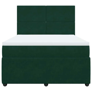 Κρεβάτι Boxspring με Στρώμα Σκούρο Πράσινο 140x200εκ. Βελούδινο - Pakobazaar
