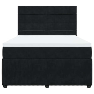 Κρεβάτι Boxspring με Στρώμα Μαύρο 140x200 εκ. Βελούδινο - Pakobazaar