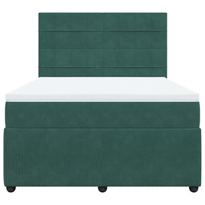 Κρεβάτι Boxspring με Στρώμα Σκούρο Πράσινο 140x200εκ. Βελούδινο - Pakobazaar