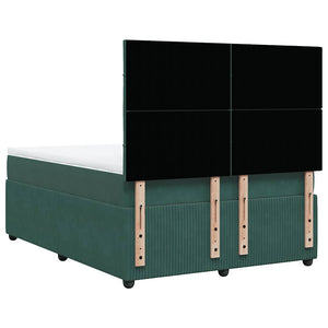 Κρεβάτι Boxspring με Στρώμα Σκούρο Πράσινο 140x200εκ. Βελούδινο - Pakobazaar