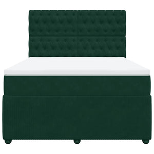 Κρεβάτι Boxspring με Στρώμα Σκούρο Πράσινο 140x200εκ. Βελούδινο