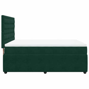 Κρεβάτι Boxspring με Στρώμα Σκούρο Πράσινο 140x200εκ. Βελούδινο - Pakobazaar