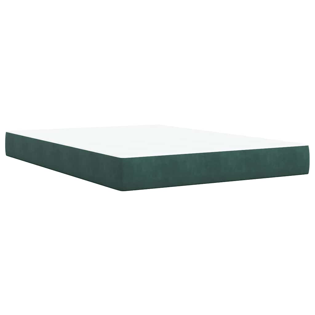 Κρεβάτι Boxspring με Στρώμα Σκούρο Πράσινο 160x200εκ. Βελούδινο - Pakobazaar