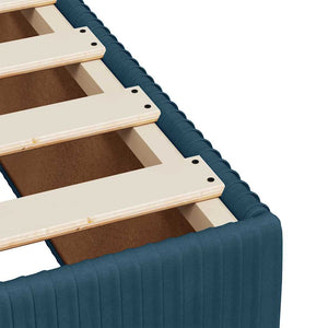 Κρεβάτι Boxspring με Στρώμα Σκούρο Μπλε 160x200 εκ. Βελούδινο - Pakobazaar