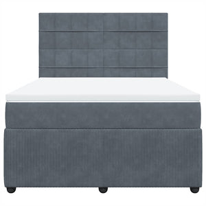 Κρεβάτι Boxspring με Στρώμα Σκούρο Γκρι 160x200 εκ. Βελούδινο - Pakobazaar