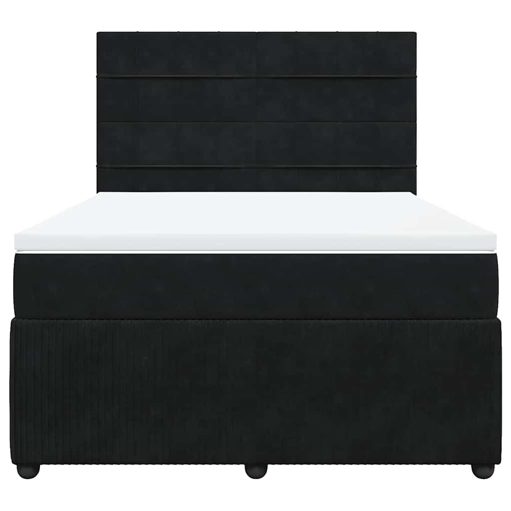 Κρεβάτι Boxspring με Στρώμα Μαύρο 160x200 εκ. Βελούδινο - Pakobazaar
